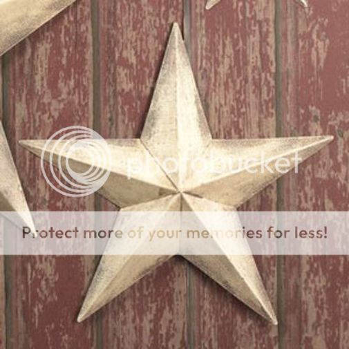 SET of 3 12" AGED ANTIQUE WHITE BARN STARS Metal Tin Primitive